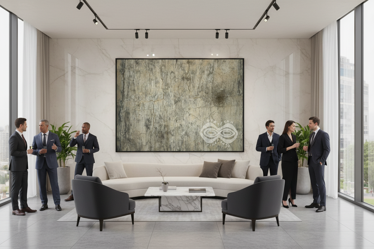 February Amazon Bark Noon in hotel lobby with admirers