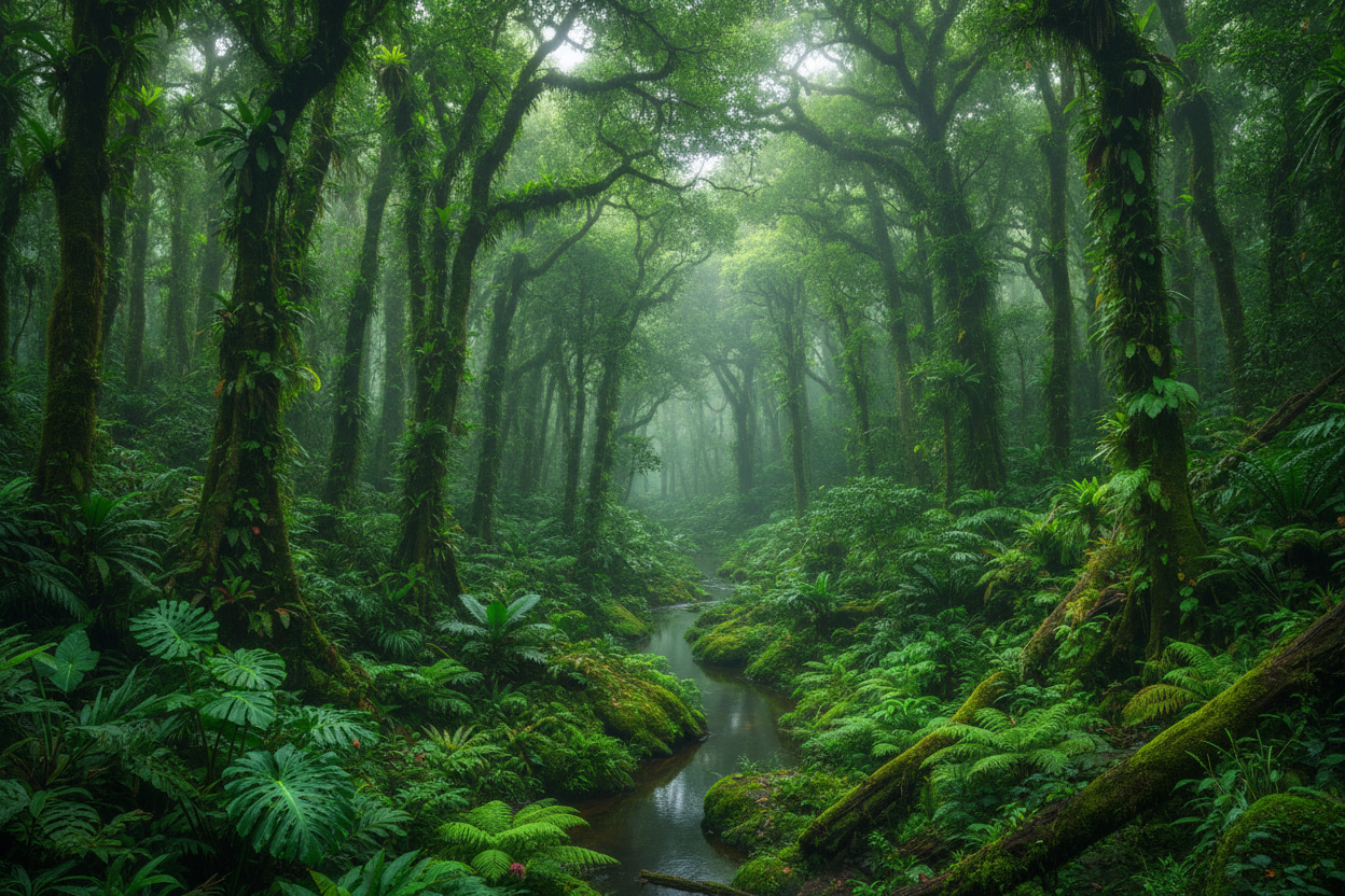 Green rainforest landscape
