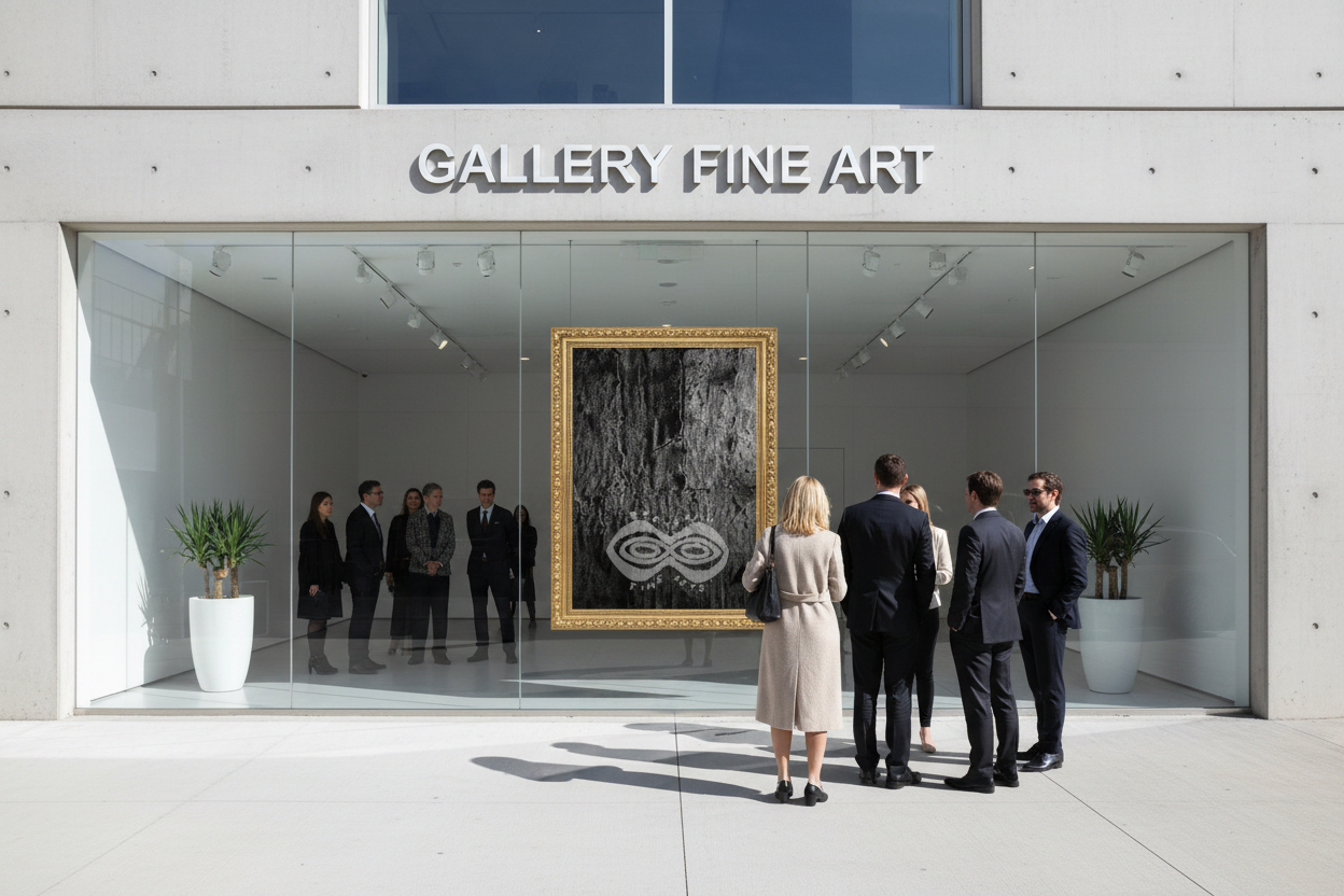 Modern Gallery Fine Art daytime with May artwork